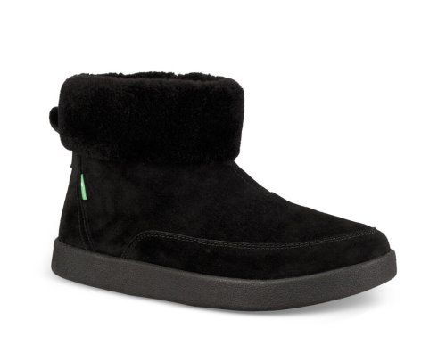 Bottes Sanuk New Bootah Suède Femme - Noir RWZCGT483